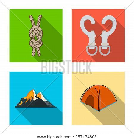 Isolated Object Of Alpinism And Peak Logo. Collection Of Alpinism And Camp Stock Symbol For Web.