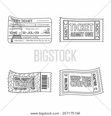 Vector Illustration Of Ticket And Admission Sign. Set Of Ticket And Event Stock Vector Illustration.
