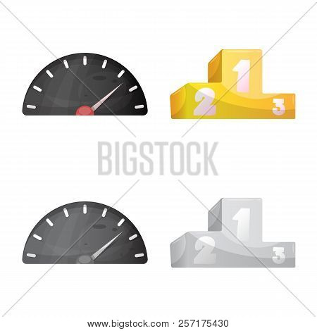 Isolated Object Of Car And Rally Logo. Set Of Car And Race Vector Icon For Stock.