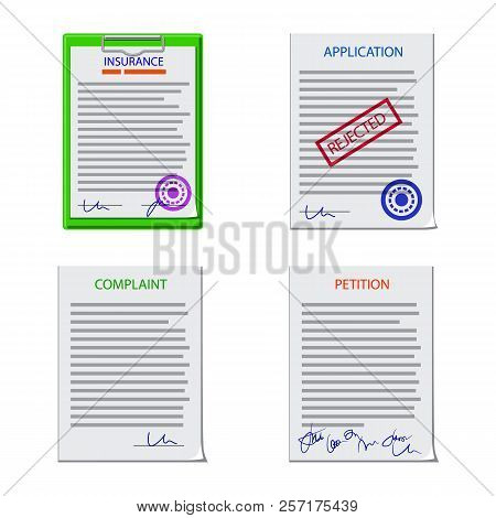 Vector Illustration Of Form And Document Logo. Set Of Form And Mark Stock Vector Illustration.