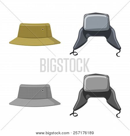 Vector Design Of Headwear And Cap Symbol. Collection Of Headwear And Accessory Stock Vector Illustra