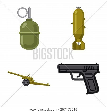 Vector Design Of Weapon And Gun Sign. Collection Of Weapon And Army Vector Icon For Stock.