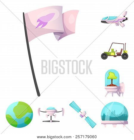 Vector Illustration Of Mars And Space Symbol. Set Of Mars And Planet Stock Vector Illustration.