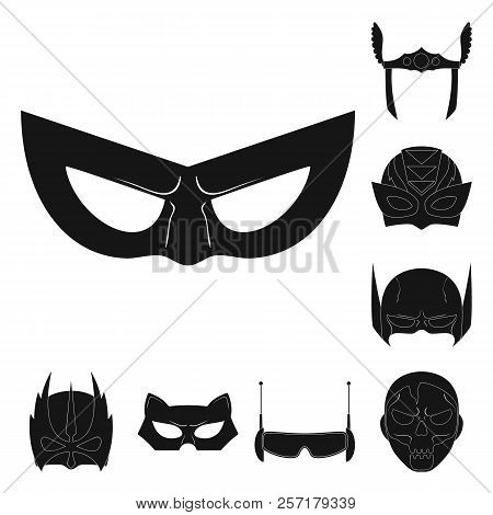 Vector Illustration Of Hero And Mask Icon. Collection Of Hero And Superhero Vector Icon For Stock.