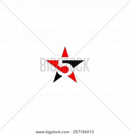 Star 5 Concept Black And Red With Negative Five