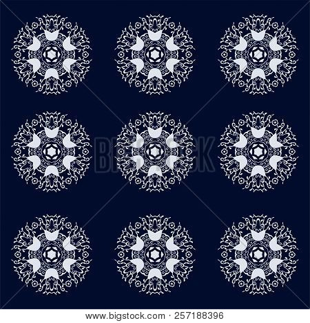 Beautiful Vintage Circular Pattern Of Indian, Floral Round