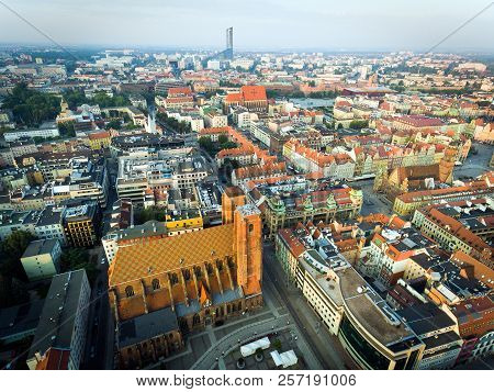 Aerial View Of Famous Polish City Wroclaw