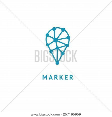 Map Marker Icon. Vector Flat Style Illustration Location Pin Logotype Design. Location Pin Navigatio