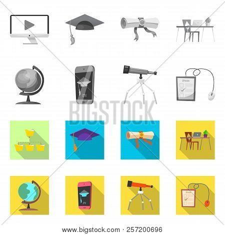 Vector Illustration Of Education And Learning Icon. Collection Of Education And School Stock Vector 