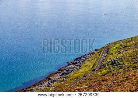 Burren Way Trail With Galway Bay In Background