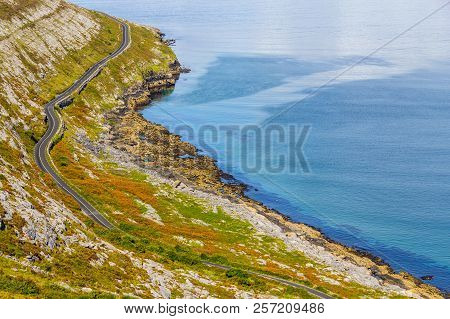Burren Way Trail With Galway Bay In Background