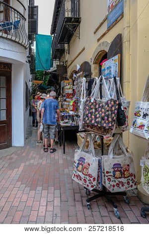 Nicosia, Cyprus - May 14, 2018: View Of Shopping In The Narrow Backstreets Off Ledra Street In Nicos