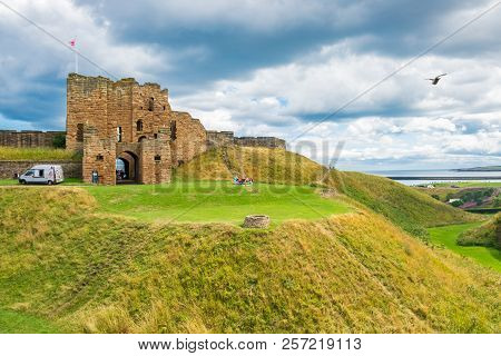 Tynemouth, England - August 2, 2018: Ruins Of The Medieval Tynemouth Priory And Castle, A Popular Vi