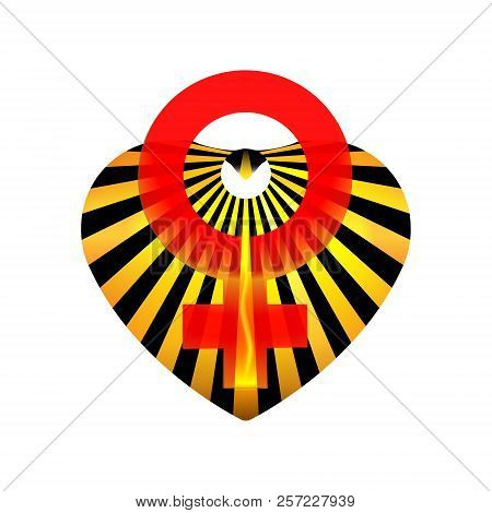 Valentines Day Or 8 March Heart With Gender Sign Women Creative. A Symbol Of Love Yellow And Orange 