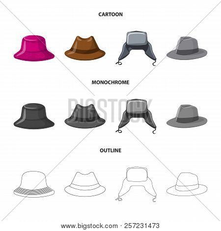 Vector Design Of Headwear And Cap Logo. Collection Of Headwear And Accessory Stock Vector Illustrati