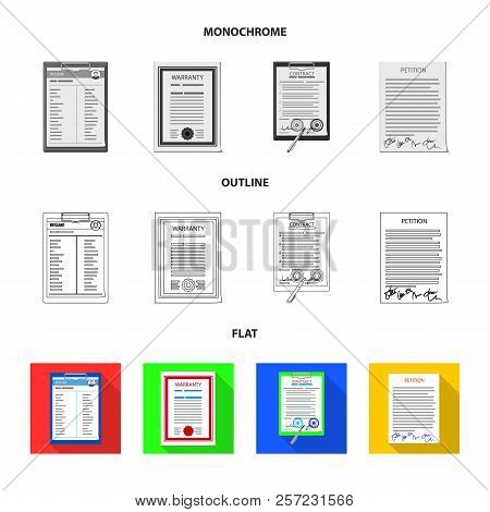 Vector Design Of Form And Document Symbol. Collection Of Form And Mark Stock Vector Illustration.