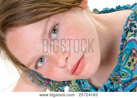 Young girl with pretty freckles