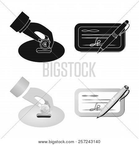 Vector Design Of Bank And Money Icon. Set Of Bank And Bill Vector Icon For Stock.