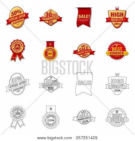 Vector Illustration Of Emblem And Badge Logo. Set Of Emblem And Sticker Vector Icon For Stock.