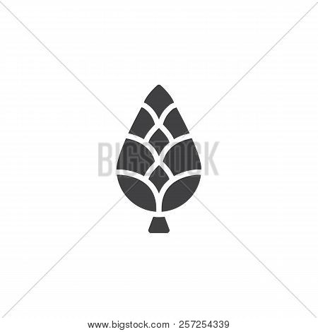 Fir Cone Vector Icon. Filled Flat Sign For Mobile Concept And Web Design. Tree Cone Simple Solid Ico