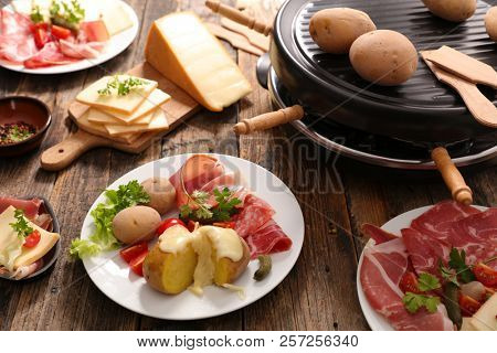 raclette cheese with potato