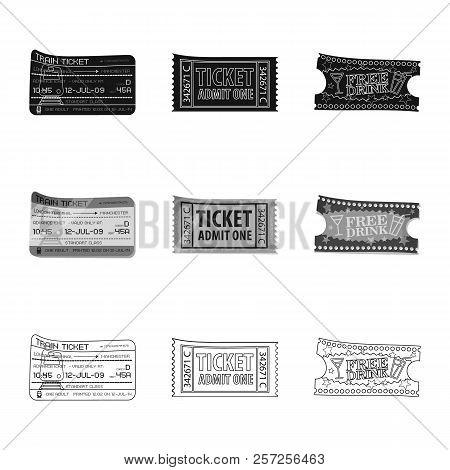 Vector Design Of Ticket And Admission Sign. Set Of Ticket And Event Vector Icon For Stock.