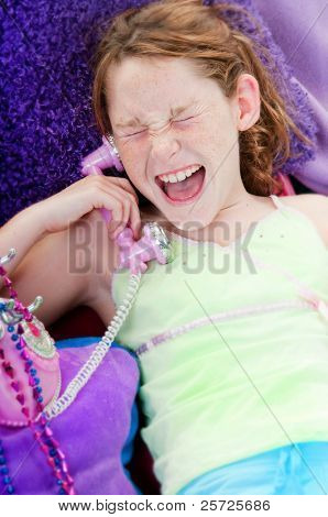 Girl hearing wonderful news on phone