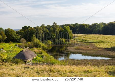 Old Viking Houses In Museum In Lejre, Denmark