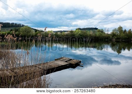 Panoramic View Of The Lake In The Nature Reserve Haff Reimech And Ornithology Center Biodiversum In 