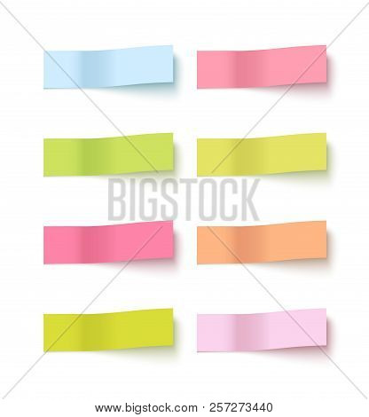 Note Sticky Sticker Isolated. Adhesive Office Paper Tape Vector Illustration.