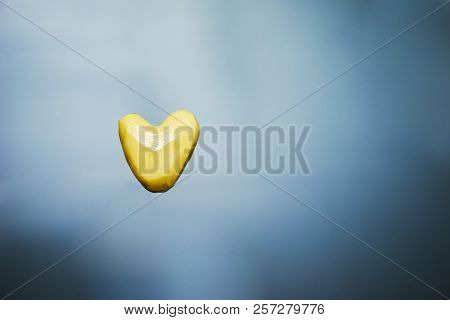 Potato Heart Flying Yellow Vegetable Cute Cutting Eating Food Grey Silver