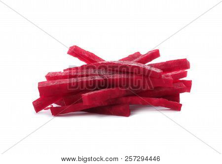 Cut Beet On White Background. Taproot Vegetable