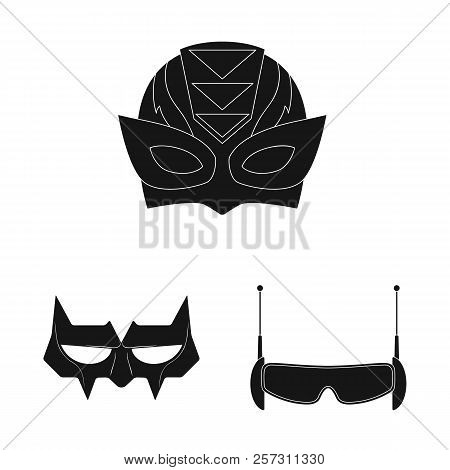Vector Illustration Of Hero And Mask Icon. Set Of Hero And Superhero Vector Icon For Stock.