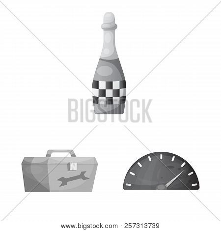 Isolated Object Of Car And Rally Symbol. Collection Of Car And Race Vector Icon For Stock.
