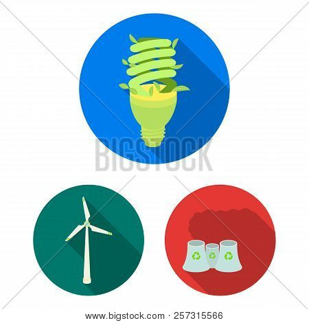 Bio And Ecology Flat Icons In Set Collection For Design. An Ecologically Pure Product Vector Symbol 