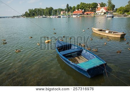 Ryn, Warmia-masuria Province / Poland - July 31, 2018: Marina And Pier On Rynskie Lake, Town Of Ryn.