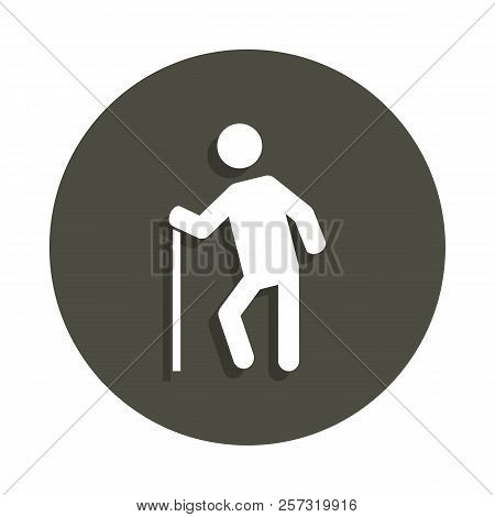 Old Man Vectoricon In Badge Style. One Of Pictograms Collection Icon Can Be Used For Ui, Ux