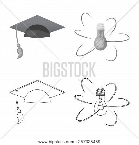 Vector Illustration Of Education And Learning Logo. Collection Of Education And School Vector Icon F