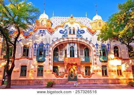 Subotica Colorful Street Architecture View, Reichl Palace In Vojvodina Region Of Serbia