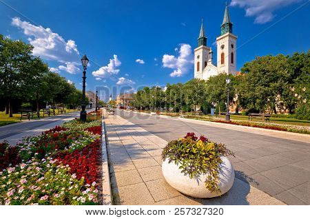 Town Of Sombor Square And Church View, Vojvodina Region Of Serbia