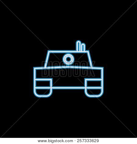 Vector Tank Icon In Neon Style. One Of Military Collection Icon Can Be Used For Ui, Ux