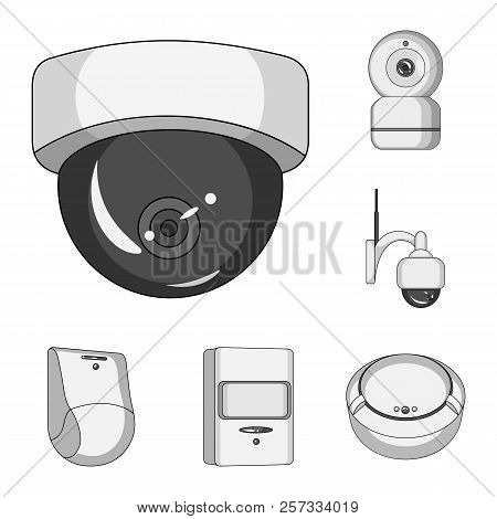 Vector Design Of Cctv And Camera Sign. Collection Of Cctv And System Stock Vector Illustration.