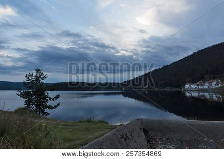 Amazing Sunset Landscape Of Golyam Beglik Reservoir, Pazardzhik Region, Bulgaria