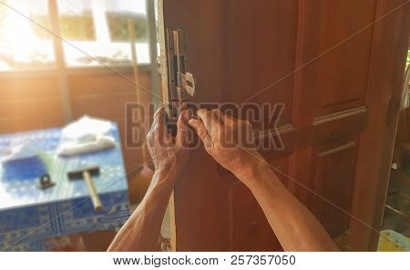Middle-aged Men, To Repair The Latches, Wooden House.