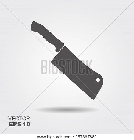 Butcher Knife. Kitchen Knife And Meat Knife Vector Illustration In Flat Style