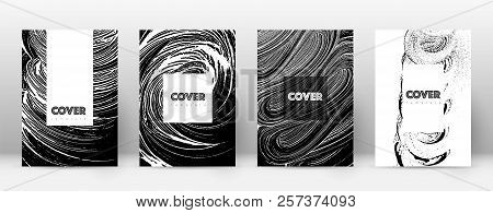 Cover Page Design Template. Hipster Brochure Layout. Breathtaking Trendy Abstract Cover Page. Black 