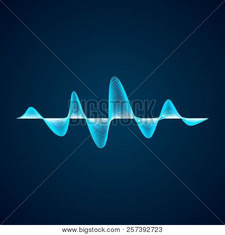 Sound Wave Pattern. Equalizer Graf Design. Abstract Blue Digital Waveform. Vector Illustration Isola