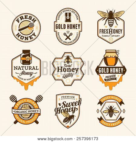 Vector Honey Logo, Icons And Design Elements