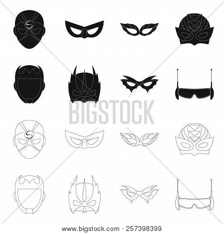 Isolated Object Of Hero And Mask Icon. Set Of Hero And Superhero Vector Icon For Stock.