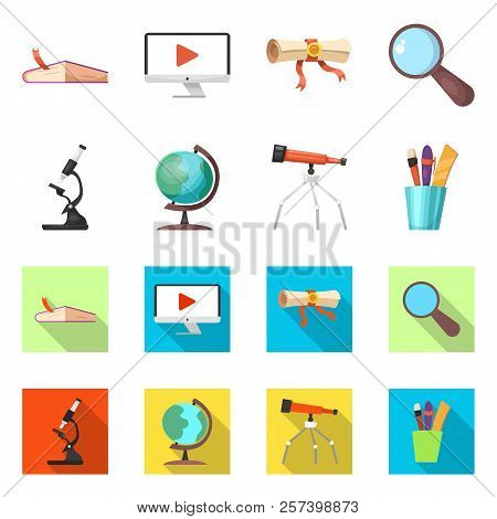 Vector Illustration Of Education And Learning Logo. Set Of Education And School Vector Icon For Stoc